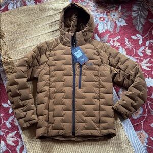Mountain Hardwear stretchdown hoody jacket full zip golden brown mens S NEW